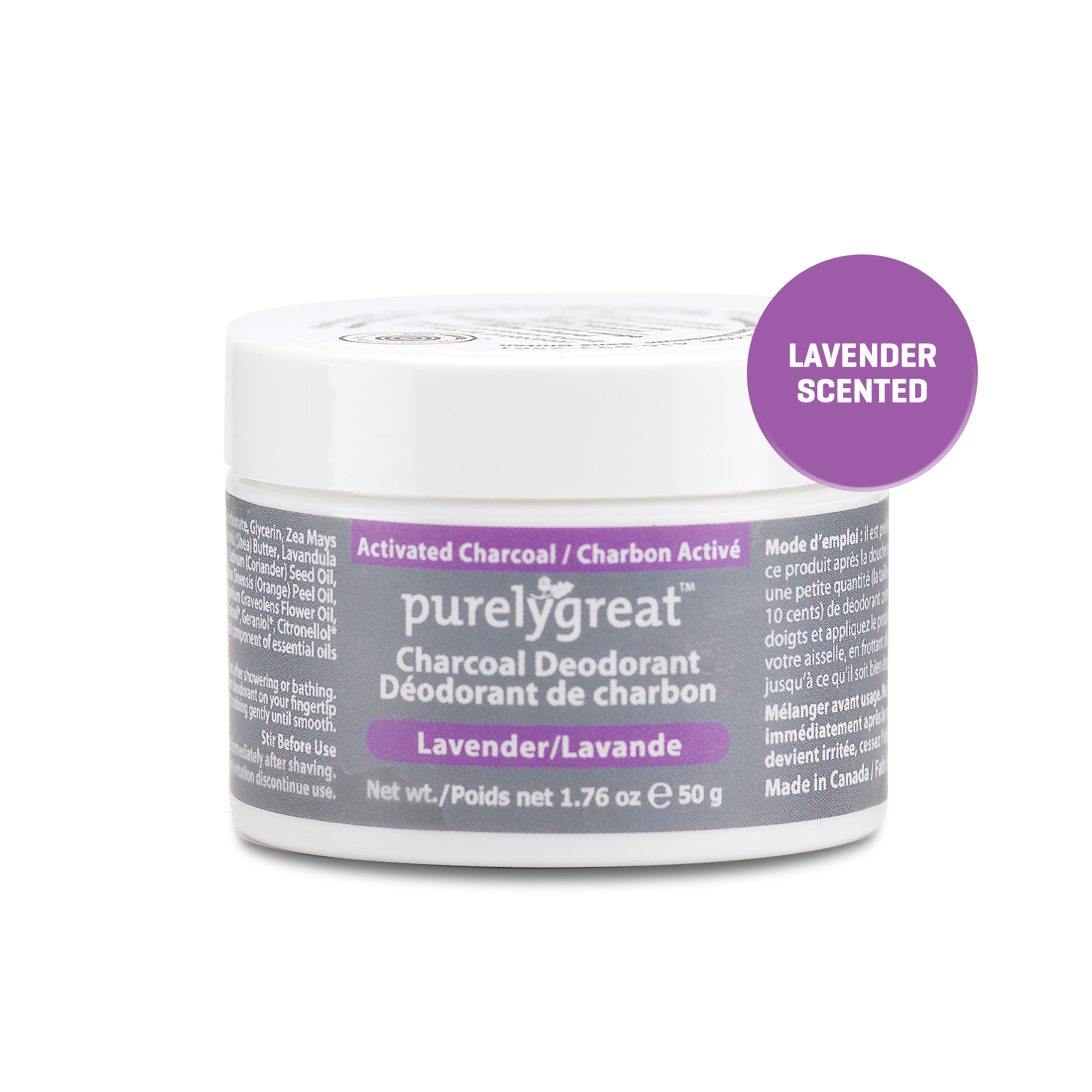 Purelygreat Natural Deodorants - Wholesale Deodorant - Unisex - Purelygreat Charcoal Cream Deodorant - Lavender8