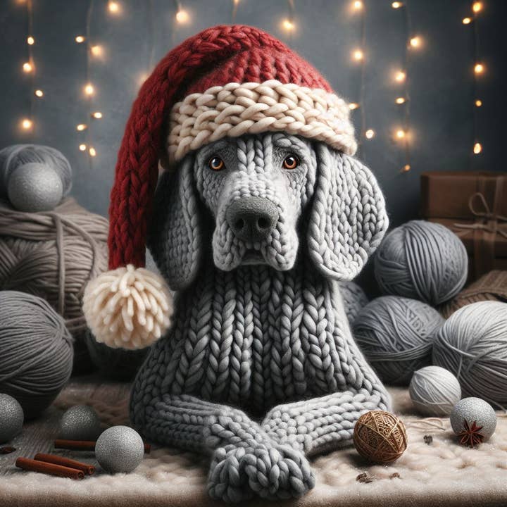 Carte de Noël de luxe unique Weimaraner pour la vente par Two Woofs