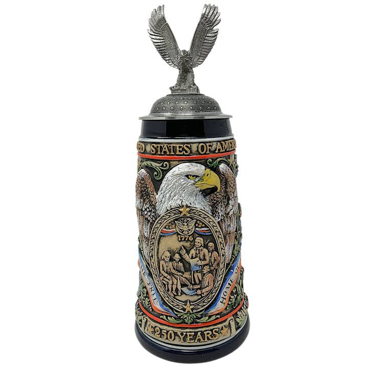 United States 250th Anniversary LE German Stein Eagle Lid for wholesale by Pinnacle Peak Trading