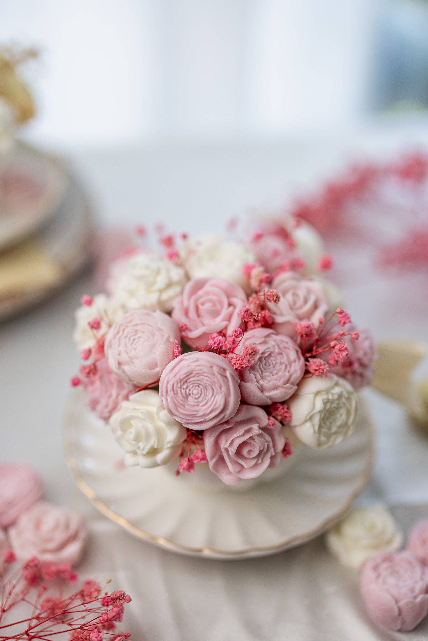 MySunshineCandless - Wholesale Novelty Candle - Peony Flowers Bouquet in a Cup2