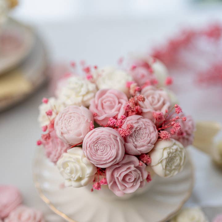 MySunshineCandless - Wholesale Novelty Candle - Peony Flowers Bouquet in a Cup2