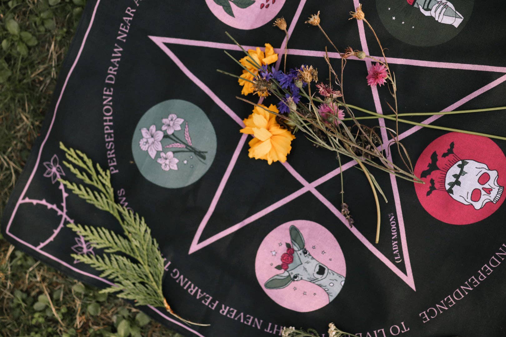 Lady Moon Co.® - Venta al por mayor Bandana - Mujer - Bandana de Tela de Altar: Perséfone6