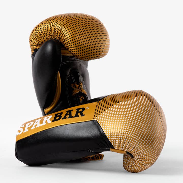 SPARBAR® SB1 BOXHANDSCHUH MIT SCHNÜRSENKELN - GOLD & SCHWARZ für den Großhandel von SPARBAR
