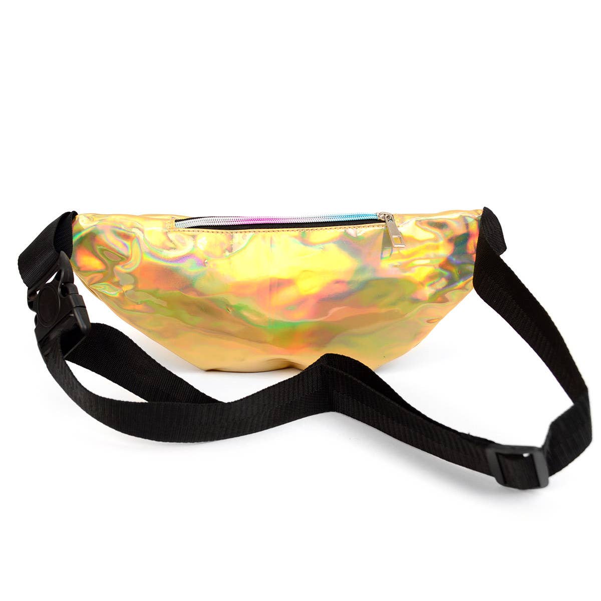 Selini New York - Wholesale Belt Bag - Women's - Gold Iridescent Holographic Waist Fanny Pack - LFBG1301 3
