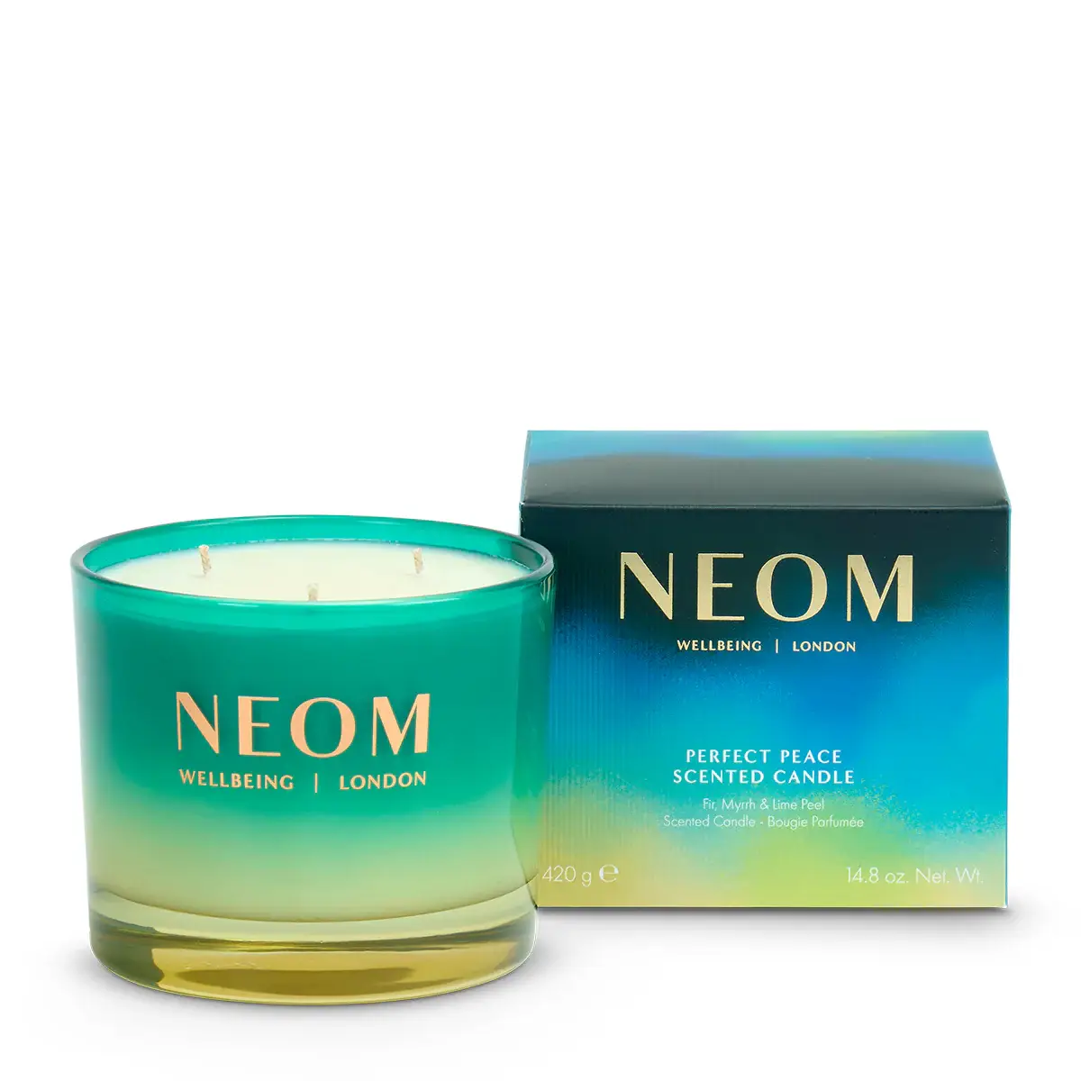 Neom Wellbeing - Wholesale Jar/Filled Candle - Perfect Peace Scented Candle (3 Sizes)3