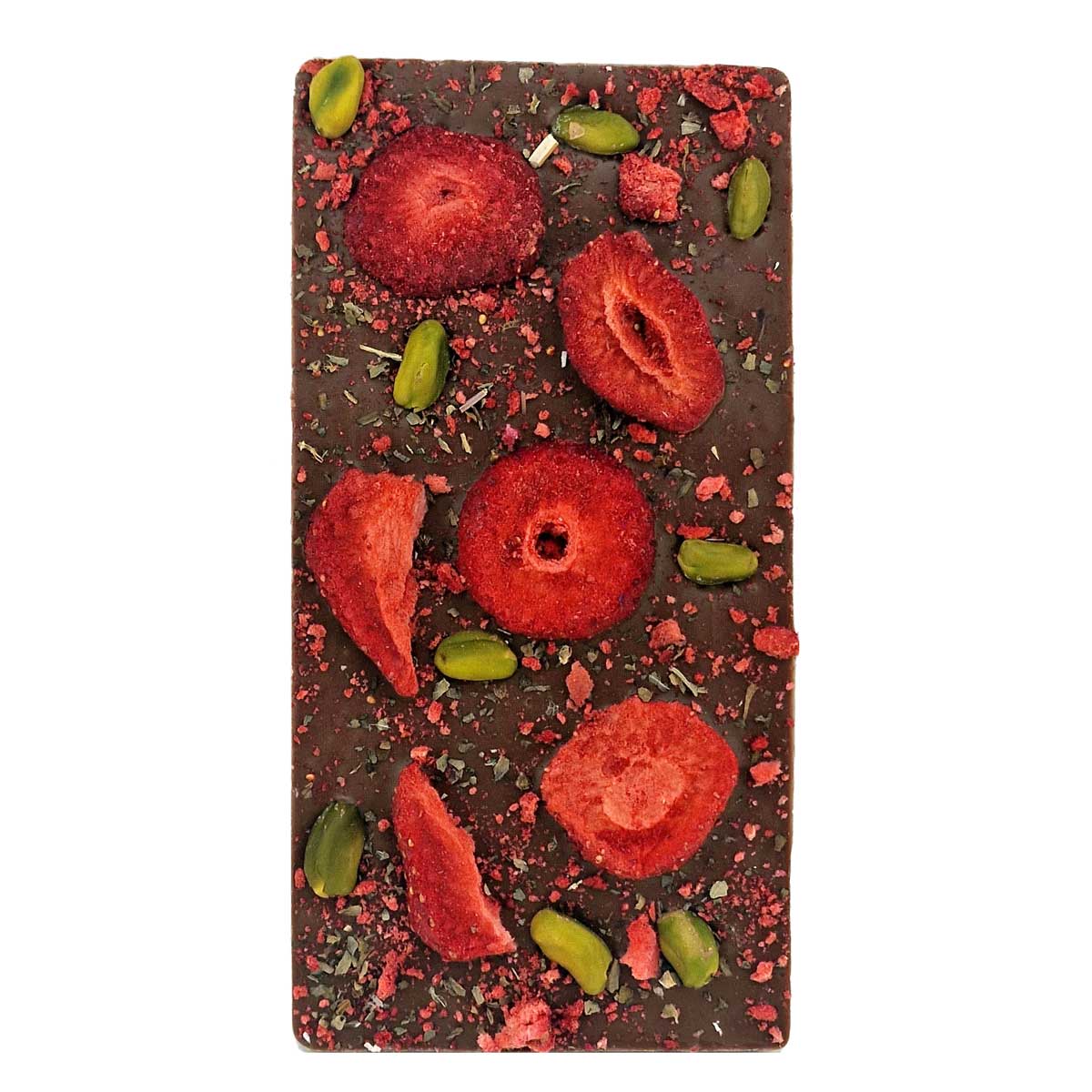 Ritonka ...made with love - Wholesale Chocolate Bar - Premium milk chocolate - strawberry, pistachios, basil 95g1