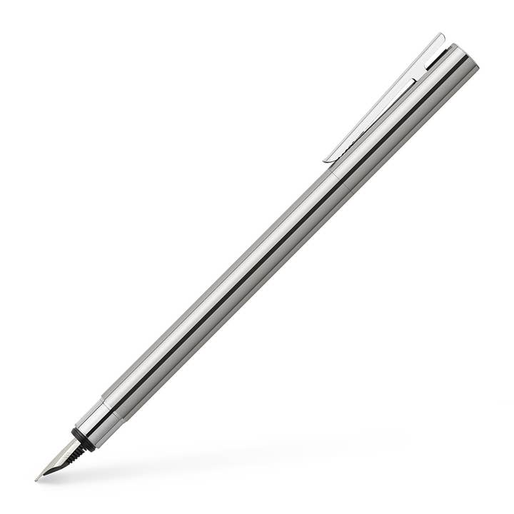NEO Slim Stainless Steel Polished Fountain Pens for wholesale by Faber-Castell / Creativity for Kids