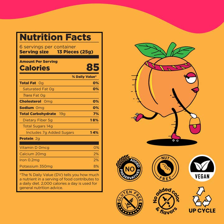 Pulpito Fruit Bites - Wholesale Fruit Snacks - Pretty Peach - Natural Fruit Snacks - Dried Fruit Bites
