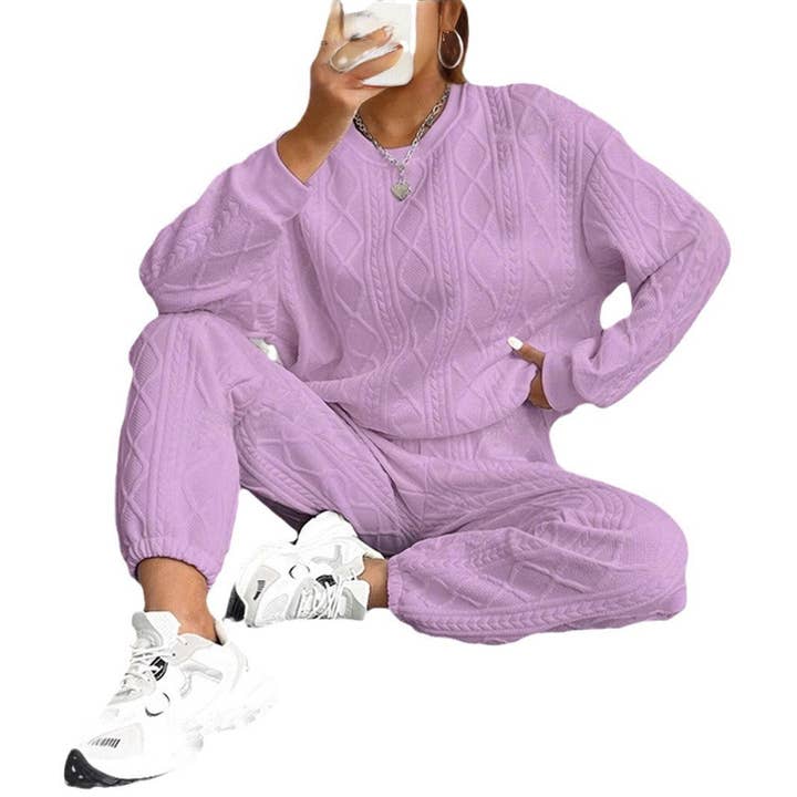 Masyal - Wholesale Top & Pant Set (NOT Loungewear) - Women's - Women's Twisted Patchwork Top & Leggings Set10