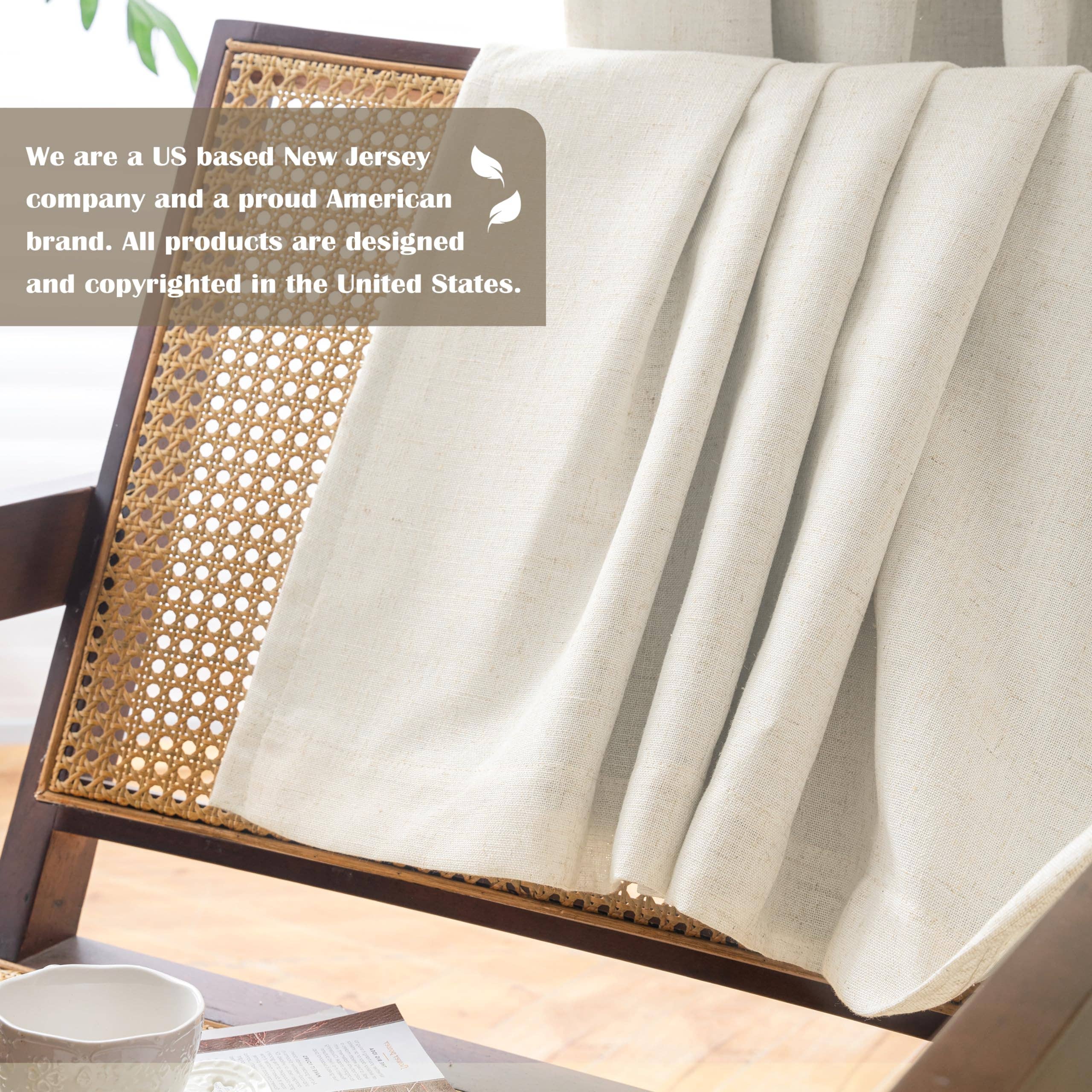 DriftAway - Wholesale Curtain - 100% Blackout Natural Linen Curtains for Bedroom 2 Panels8
