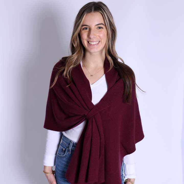 Top It Off - Wholesale Wrap - Women's - Katie Knit Solid Keyhole Wrap-Soft & Stylish Shawl