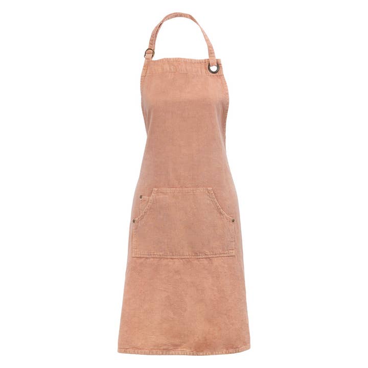Boston International - Wholesale Apron - Dusty Pink Stonewashed Cotton Apron