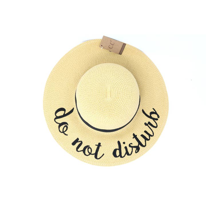 C.C Beanie - Wholesale Straw Hat - Women's - Do Not Disturb Sun Hat ST2017