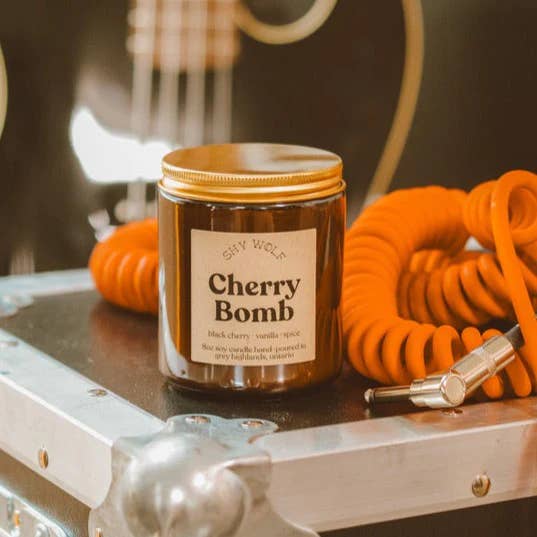 Shy Wolf Candles - Wholesale Jar/Filled Candle - Cherry Bomb - Black Cherry, Vanilla Soy Candle, 70s Decor