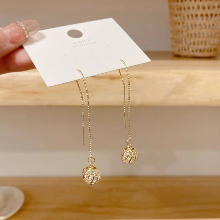 Crystal dangling long earrings- dangle, studs, hoops for wholesale by MonsterS