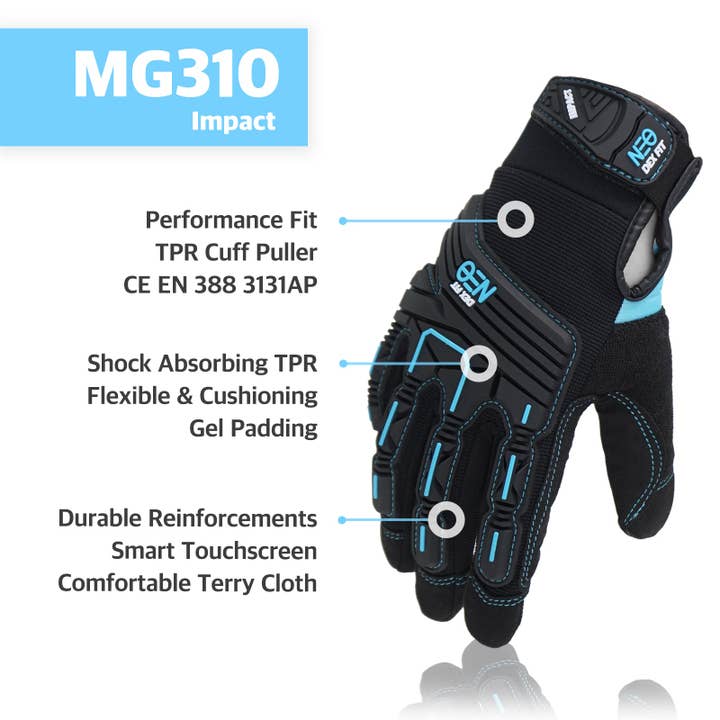 Muveen – wholesale Gloves – Men’s – Dex Fit Mechanic Gloves MG310 Impact - Black1