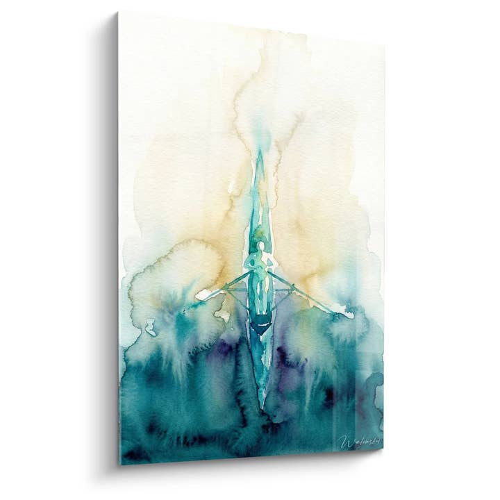 Quadro de remo em aquarela - Remador em Ação - Edição de remo por atacado de Walensky