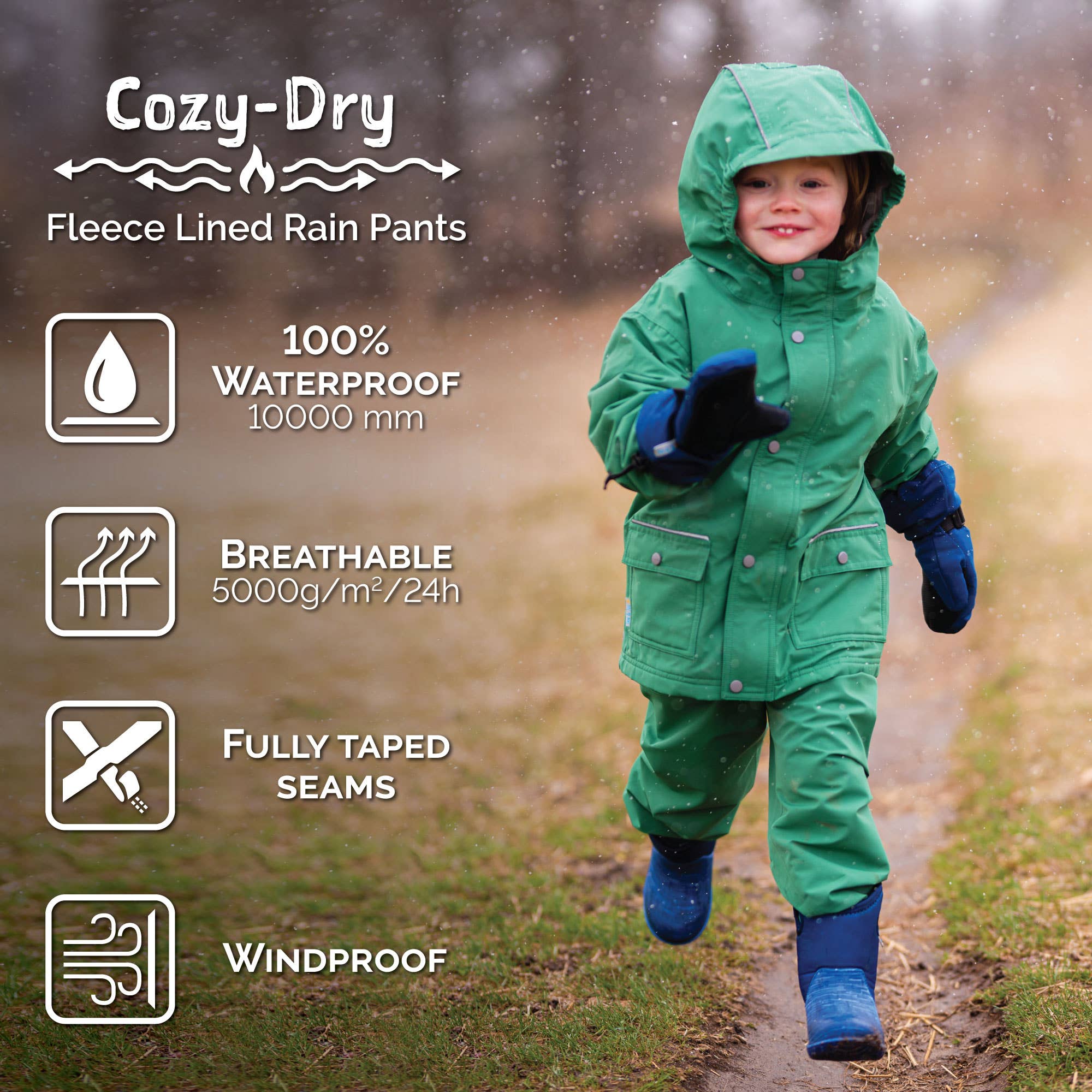 Jan & Jul - Wholesale Pants - Kids - Wolf and Bear | Cozy-Dry Rain & Snow Pants3
