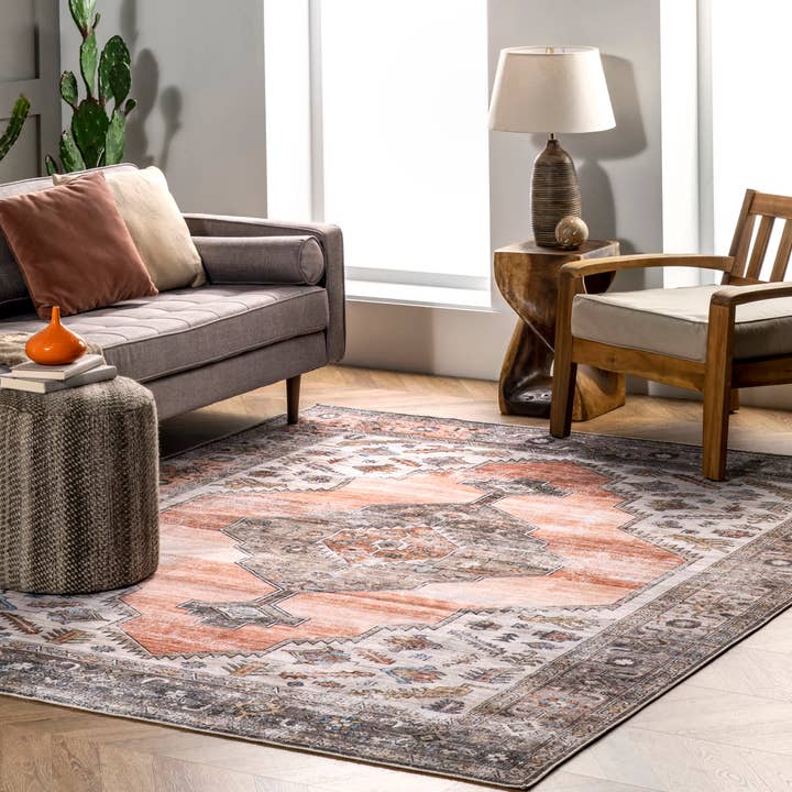 nuLOOM - Wholesale Area Rug - Gracie Machine Washable Distressed Medallion Area Rug