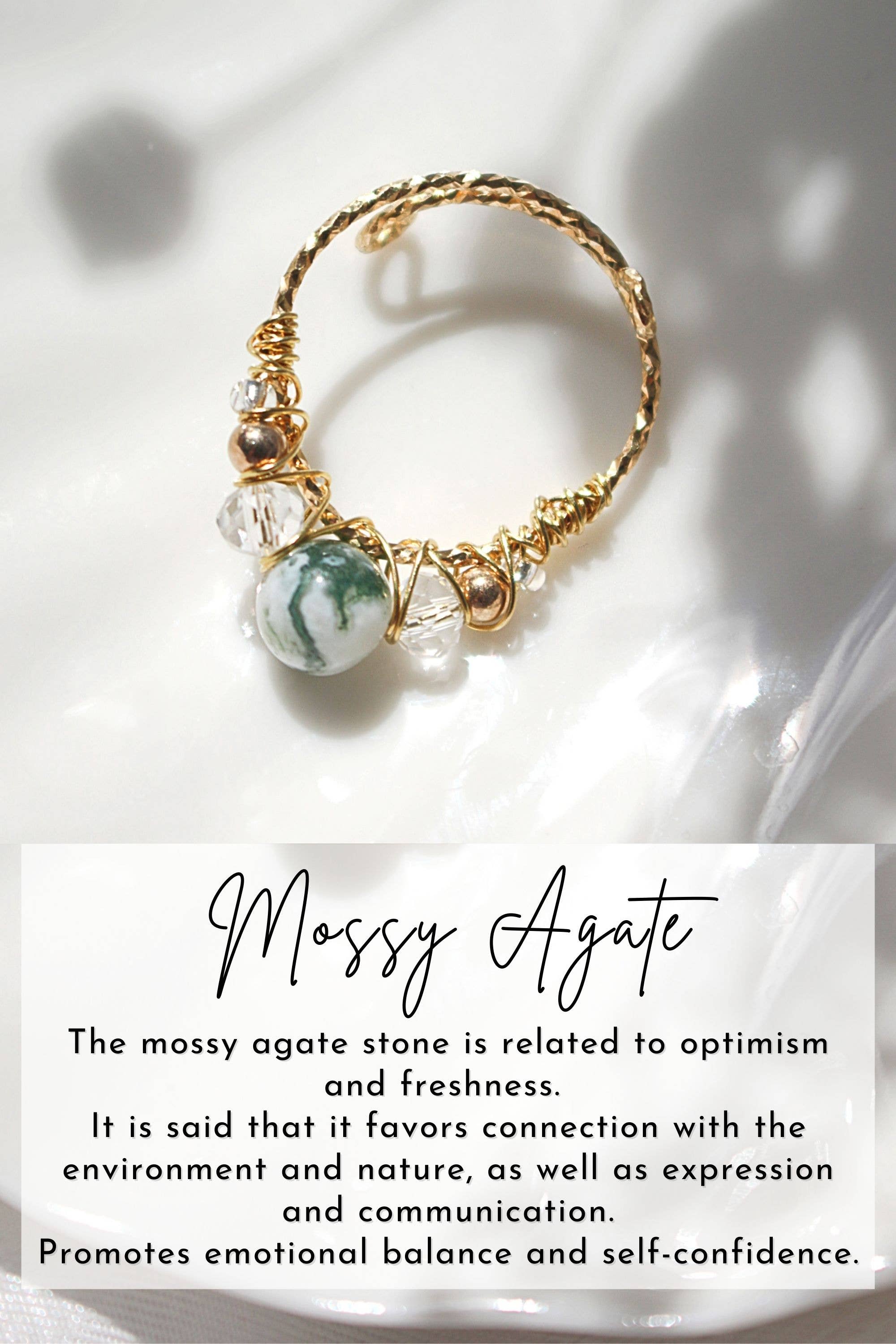 Divine Dulcet – wholesale Single stone/solitaire ring – "Marquise" | 18K Natural Crystals Hand Wired Adjustable Ring14