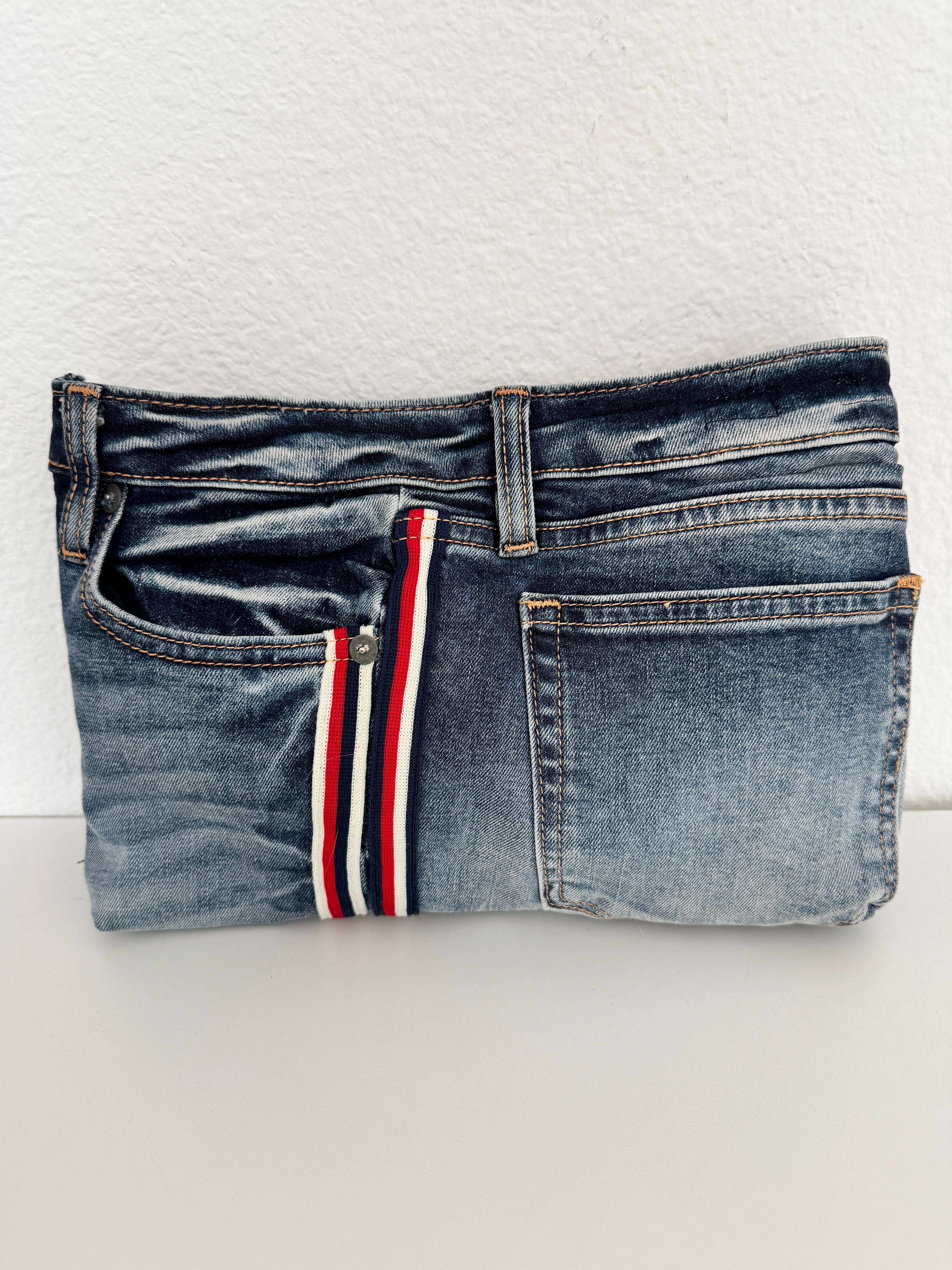 Indigo Bags - Wholesale Clutch Bag - Women's - Miss Me Upcycled Denim Clutch w/ stripes – cheetah6