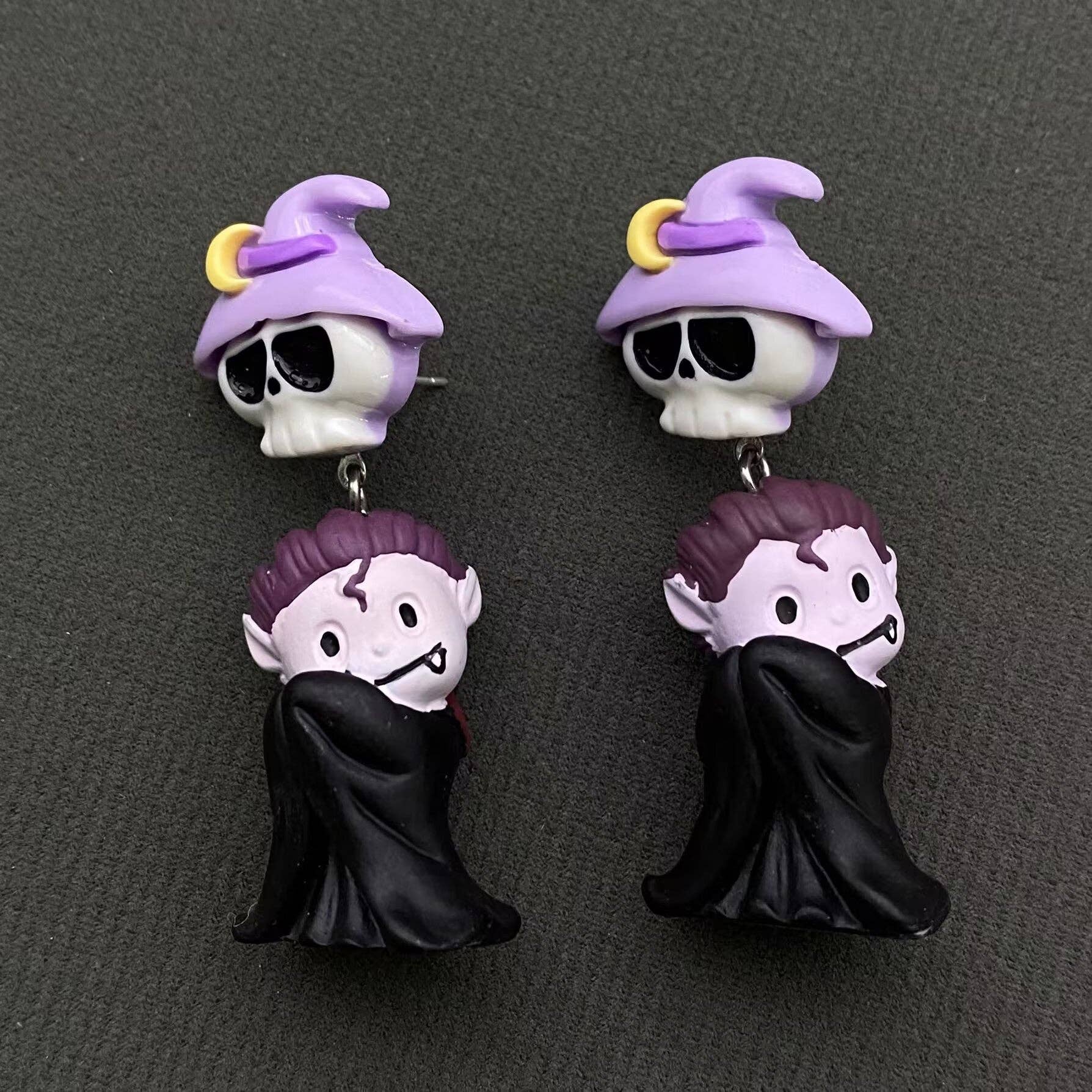 Mio Queena - Vendita all'ingrosso Orecchini pendenti - Orecchini pendenti in resina a forma di vampiro per Halloween0