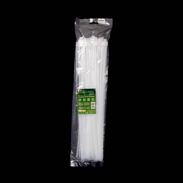 Bridas de nylon ROAD-TEQ Tamaño: 4,8x400mm, 100 uds. blanco para venta al por mayor de S&U FairTrade UG
