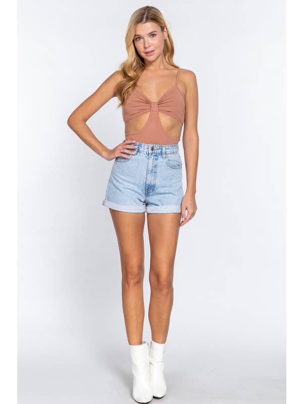 MintChoco – wholesale Bodysuit – Women’s – BOW DETAIL SIDE CUT OUT CAMI BODYSUIT