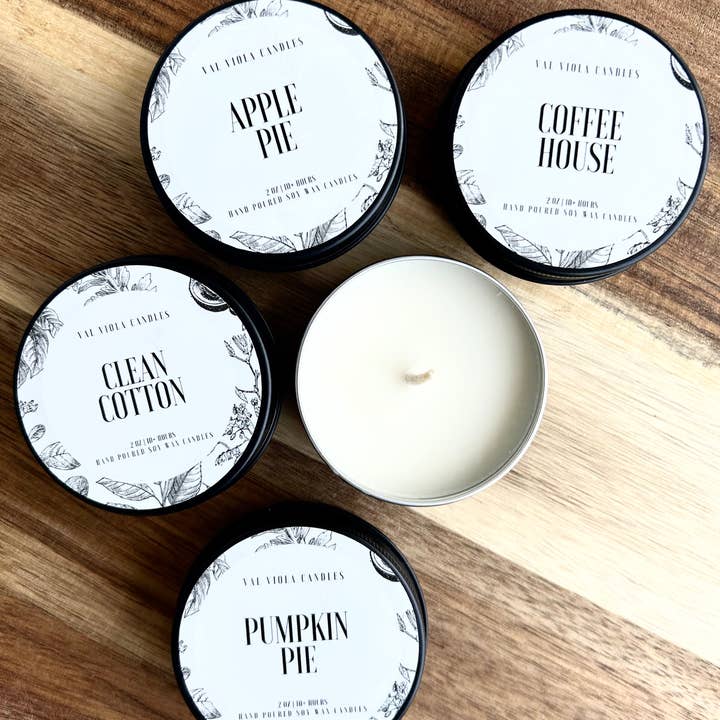 Val Viola Candles - Wholesale Travel Candles - Travel Tin Soy Candle – 2 oz | Mini Aromatherapy Candle1