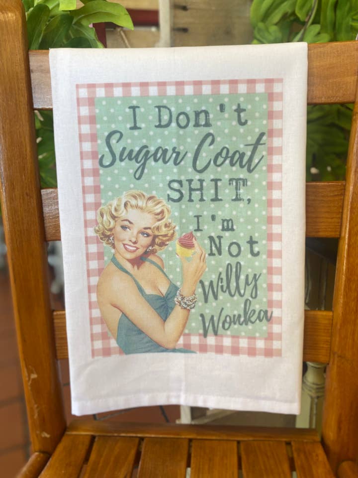Ik hou niet van Sugar Coat Shit Tea Towel voor wholesale door DejaVu and New