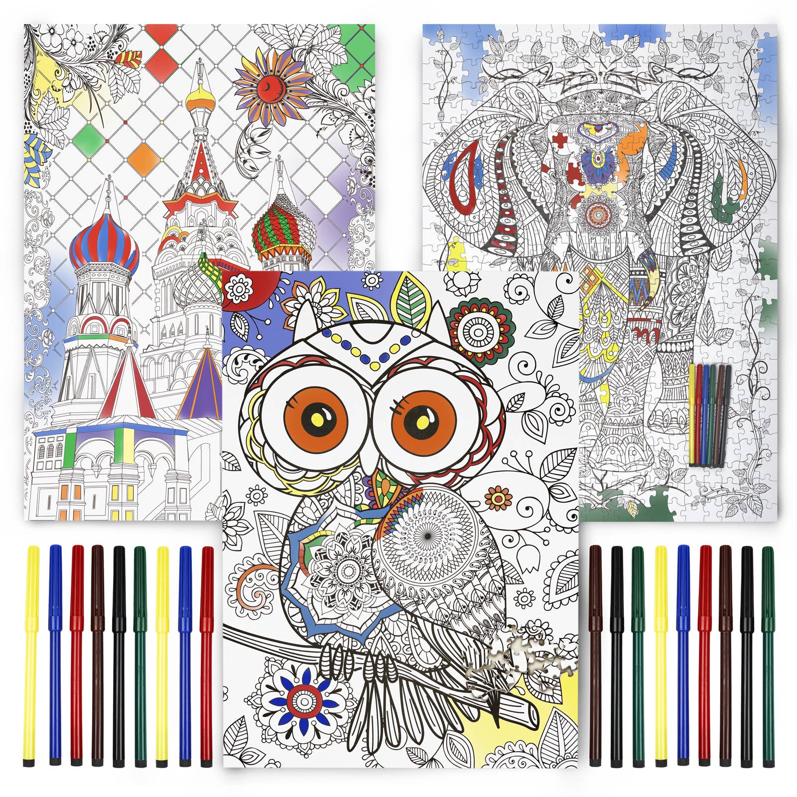 The Twiddlers – Puzzle - Crianças por atacado – Quebra-cabeça de 3 500 peças com canetas para construir e colorir2