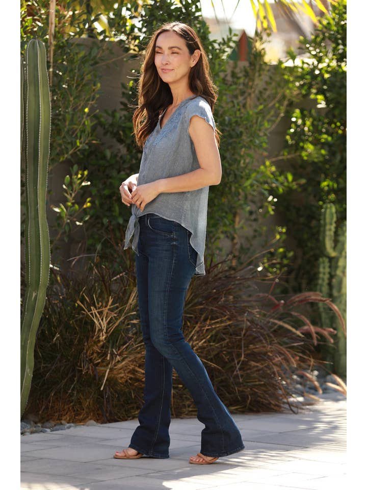 Nostalgia - Wholesale Blouse - Women's - N2U60-ASIS V NECK TIE WAIST TOP WTIH EMBROIDERY AND LACE16