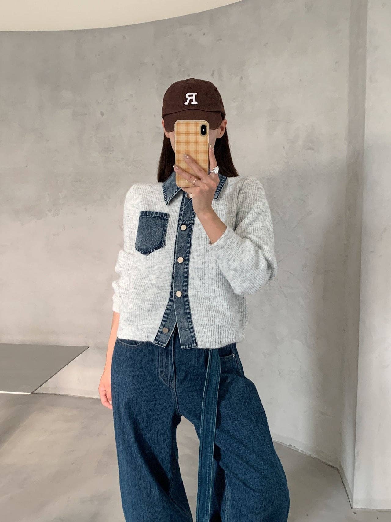 Little Light - Wholesale Jacket - Women's - Denim Layered Pocket Knit Jacket16