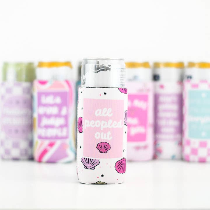 Mugsby - Wholesale Drink Huggers & Koozies - All Peopled Out Slim Can Cooler