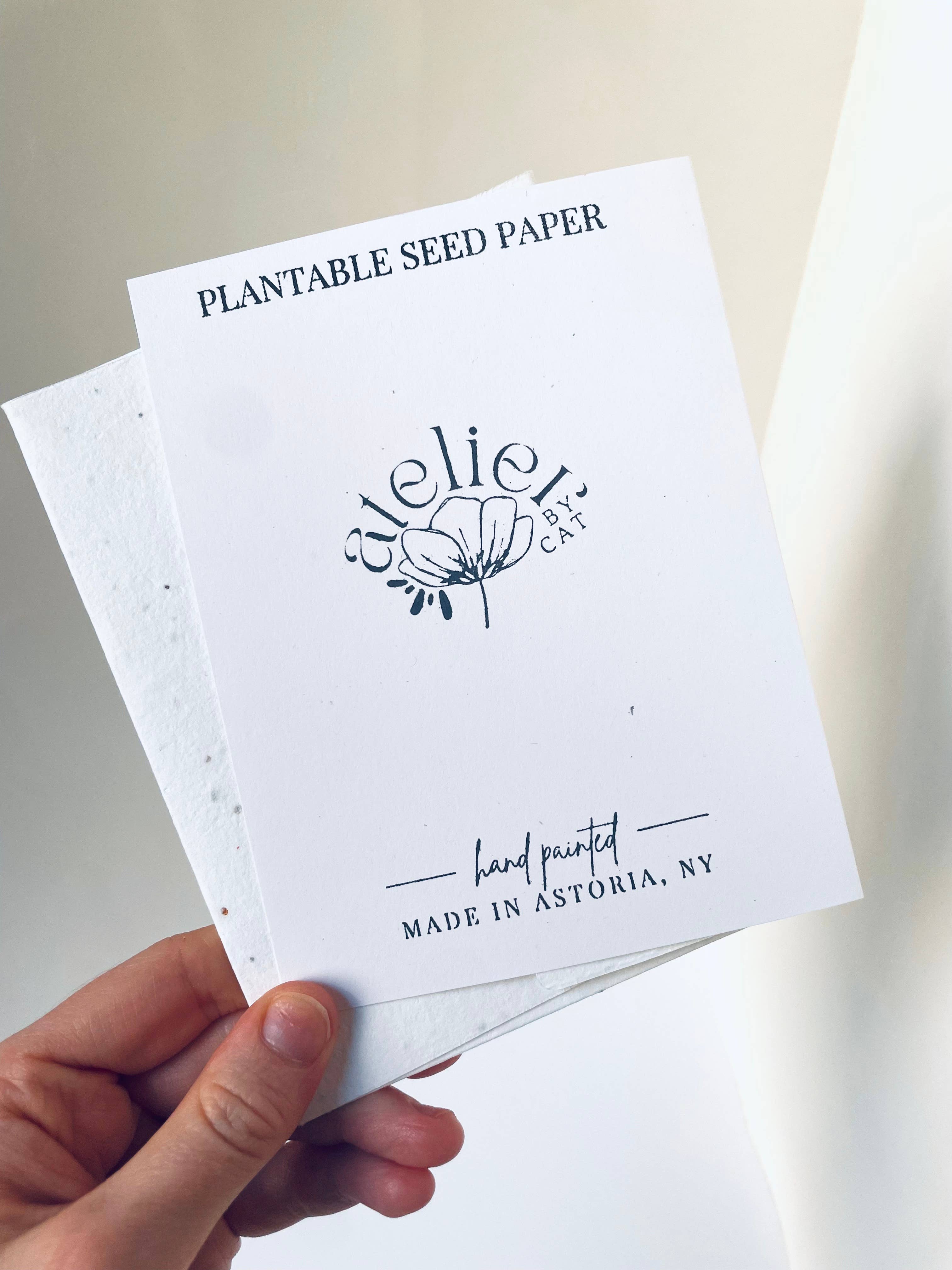 Atelier By Cat - Vendita all'ingrosso Biglietti di auguri generici - Biglietti di carta seminabile dipinti a mano, ecologici piantabili9