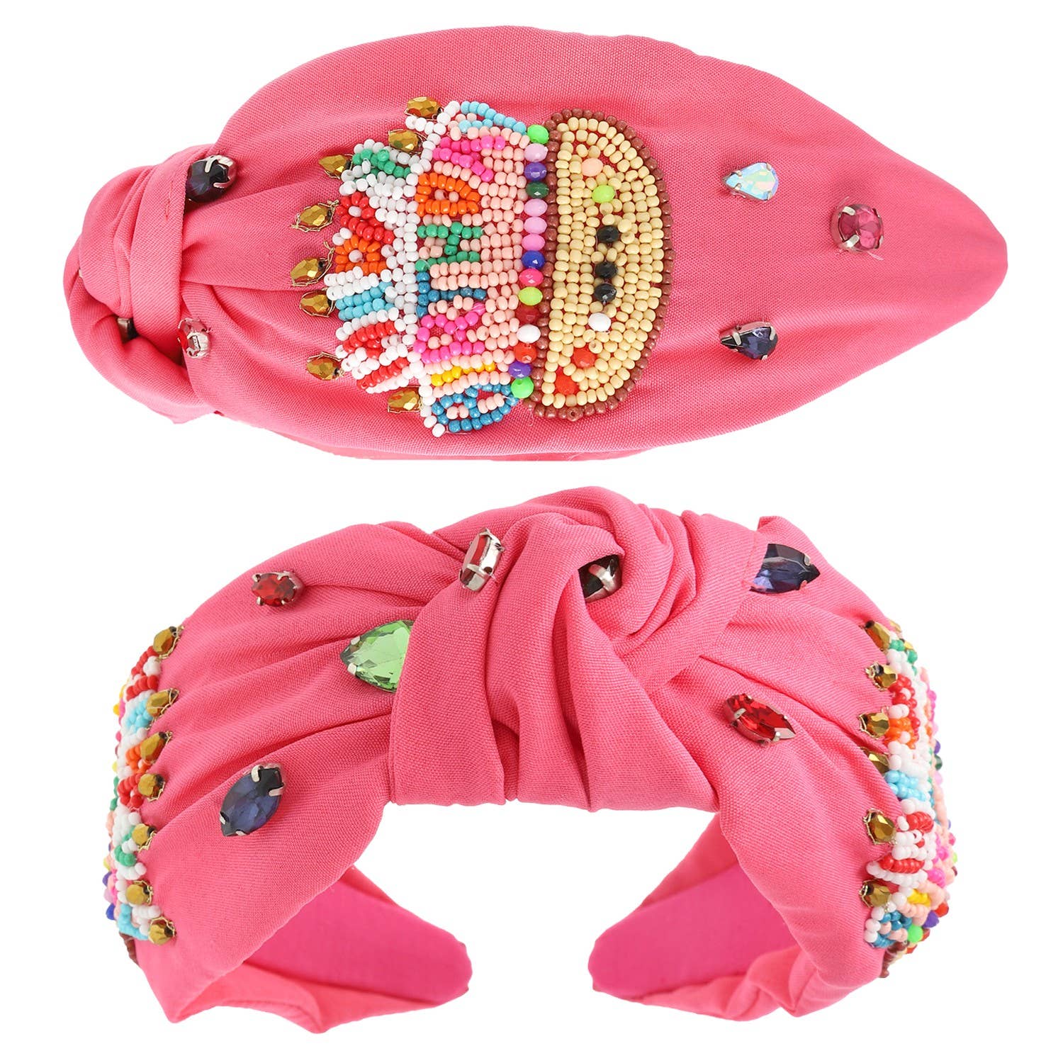 anbfashion – Engroshandel Pandebånd - Dame – TILLYKKE MED FØDSELSDAGEN JUVELERET PERLEBESET KNUTET HÅRBØJLE2