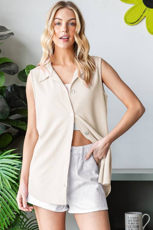 HEIMISH - Wholesale Button Down Shirt - Women's - ET7576-10 SOLID BUTTON DOWN TOP14