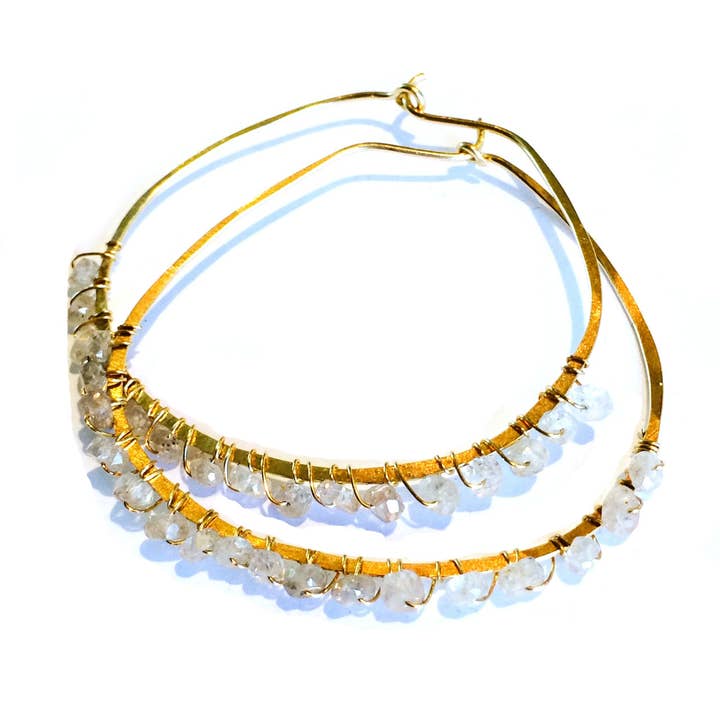 Hoops - Hammered Moroccan Teardrop Beaded for wholesale by Julie Tuton Jewelry