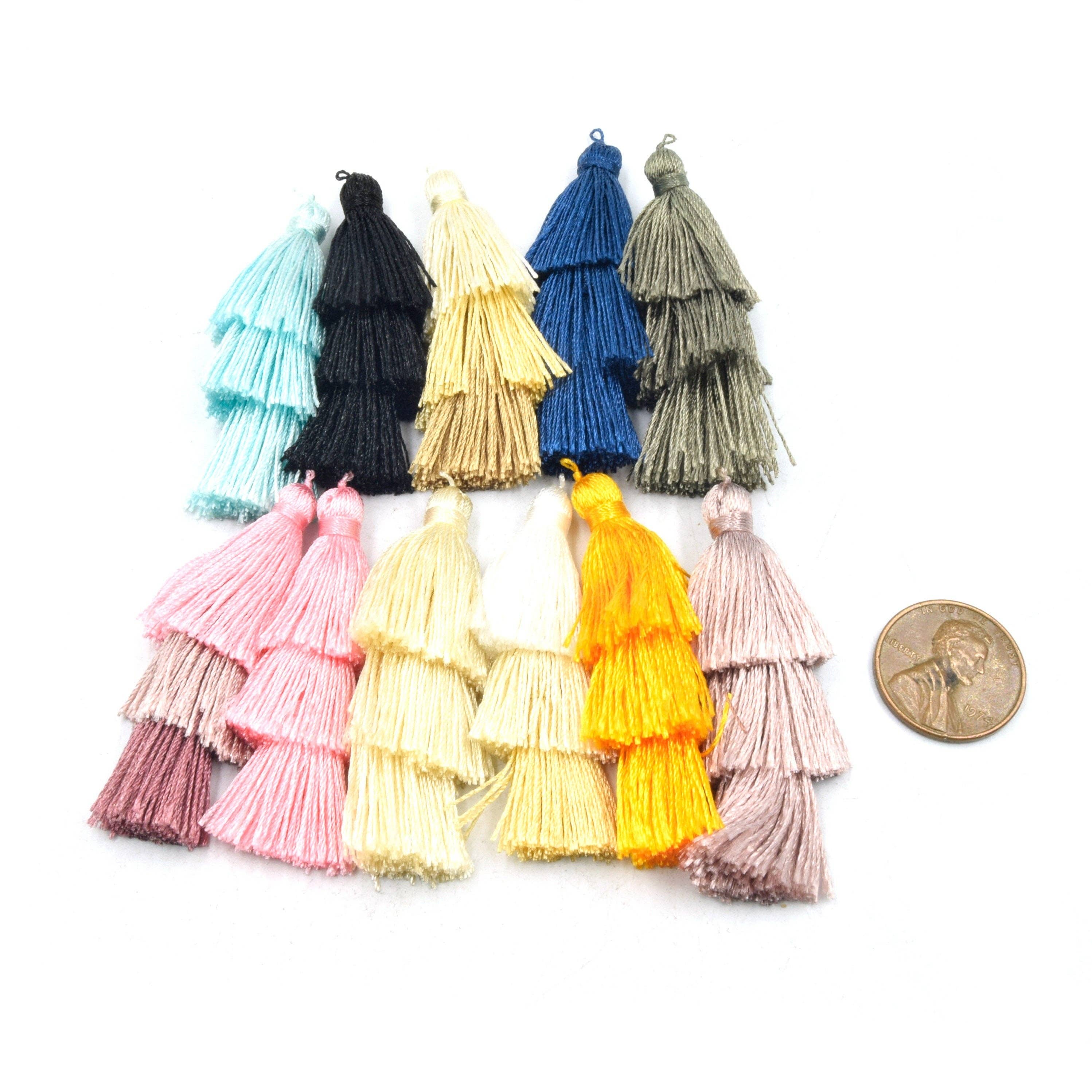 Only Beads - Wholesale Craft Supplies - Tassels | 2 inch Three Tiered Tassel | Silk/Polyester Threaded3