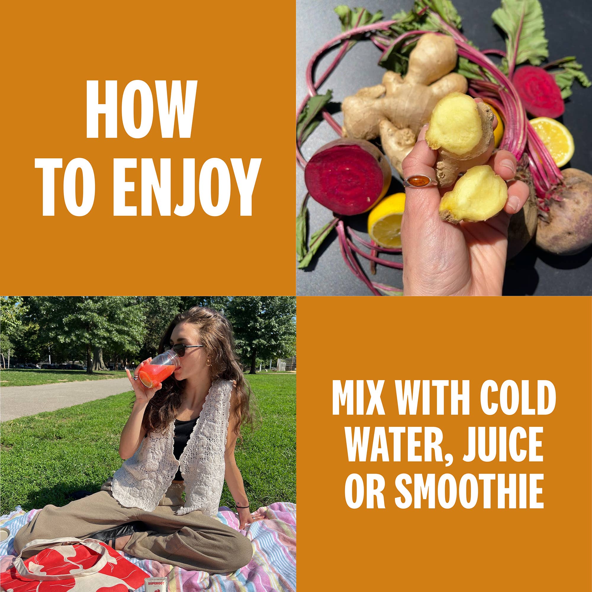 Superoot – Engroshandel Pulver til sunhedsdrik – Superfood-blanding til immunforsvar og hydrering - Mango Yuzu | 30 doser8