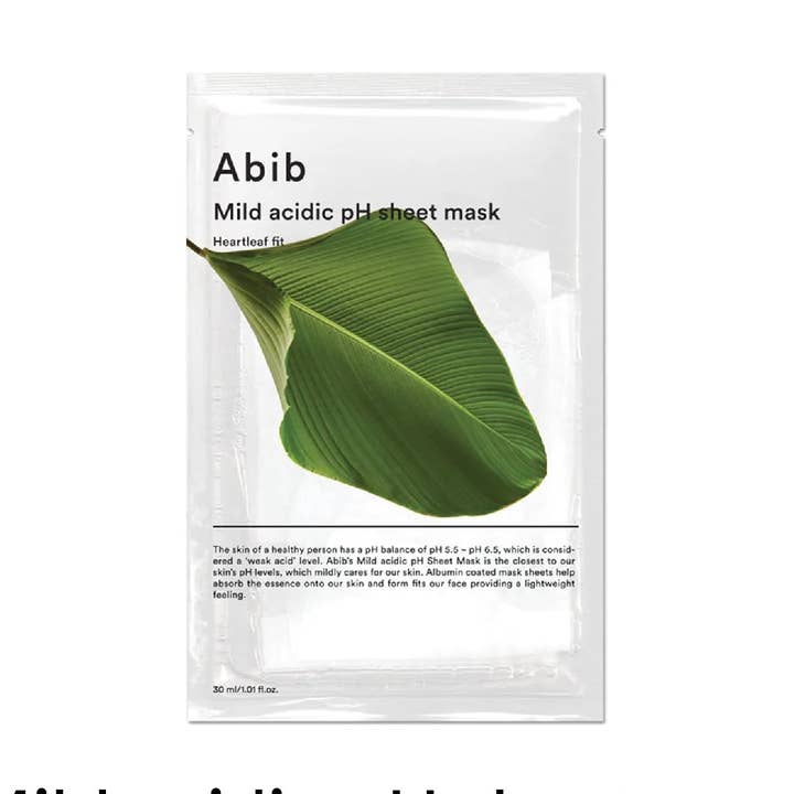 ABIB Mild acidic pH sheet mask Heartleaf Fit 1 Sheet for wholesale by Glowiss