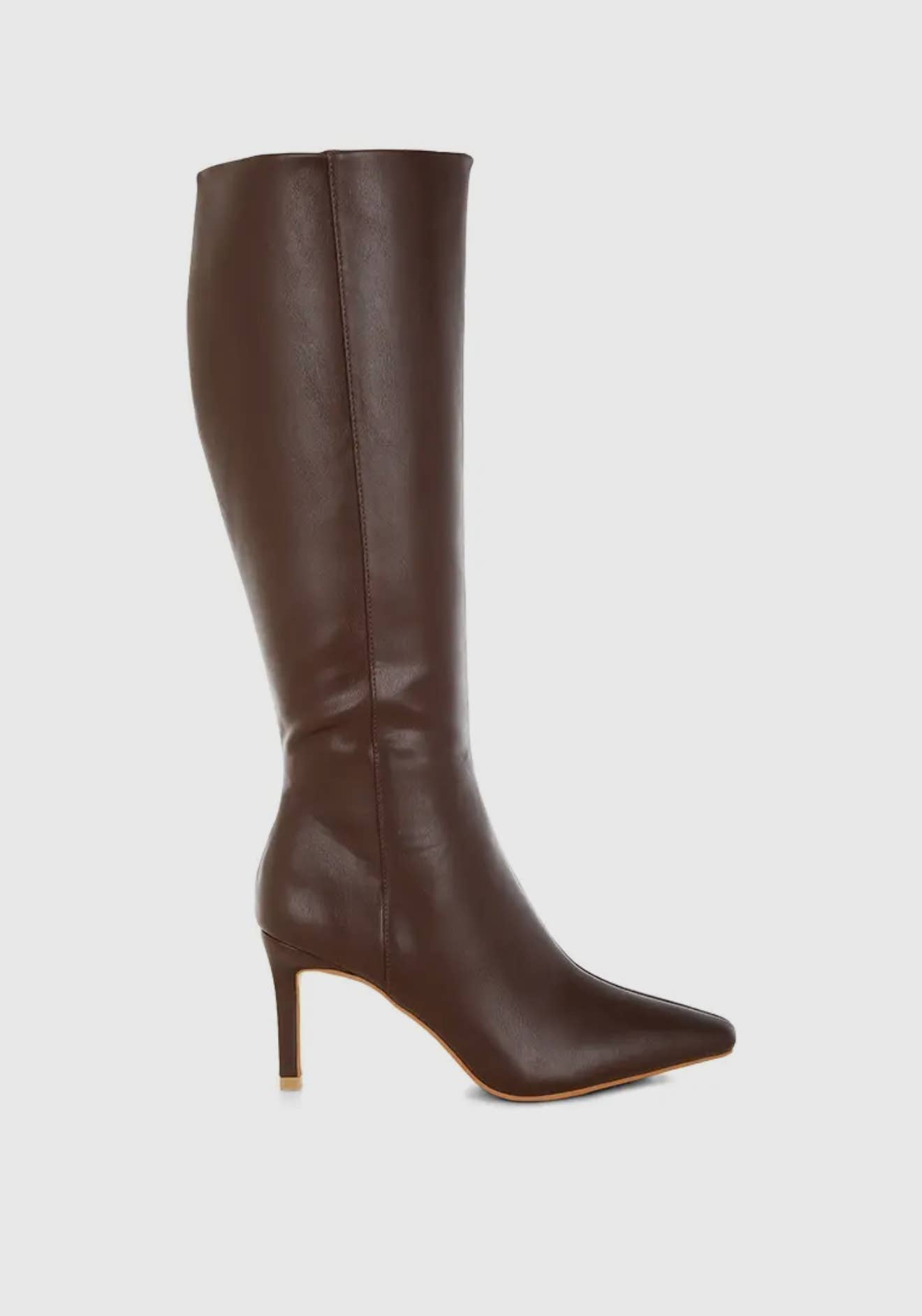 Italy's Kloset - Wholesale Boots - Women's - Faux Leather Calf Boots-Brown 2