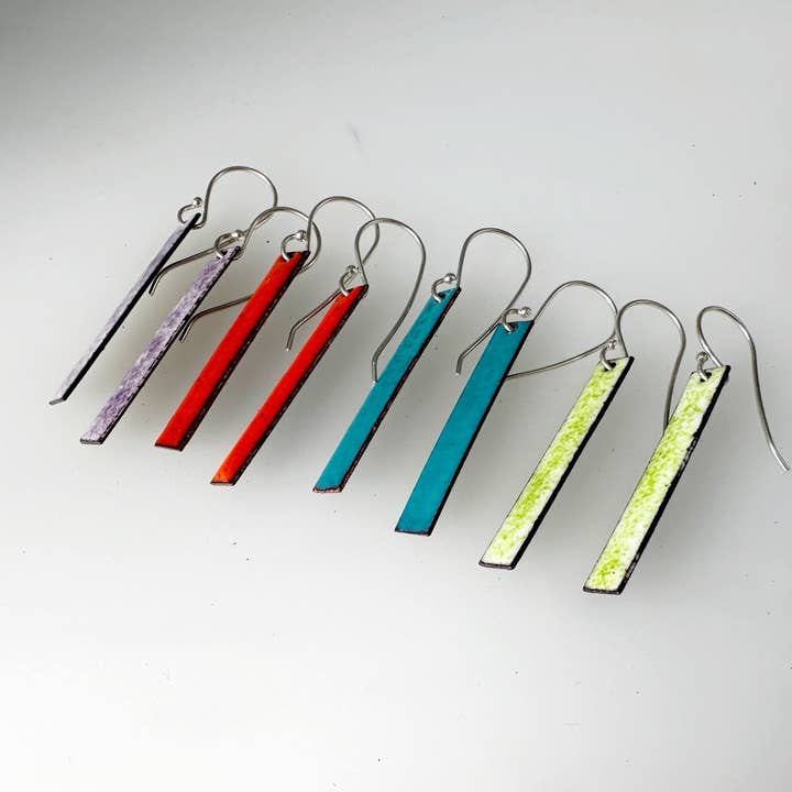 Long Enamel Bar Earrings for wholesale by MaisyPlum