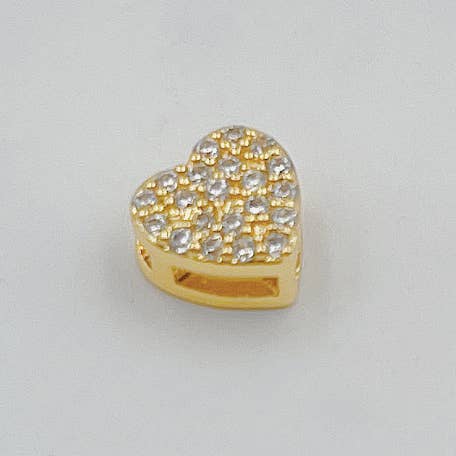 Tiny Heart Slider Beads Gold Filled for DIY Jewelry, BD087 for wholesale by findings4uGem