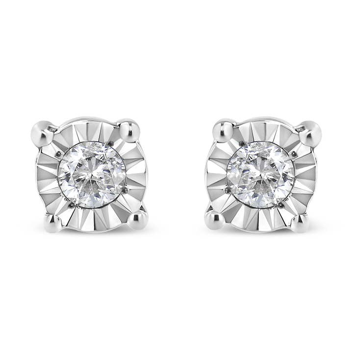 Puces d'oreilles diamant en argent sterling pour la vente par Infinite Jewels