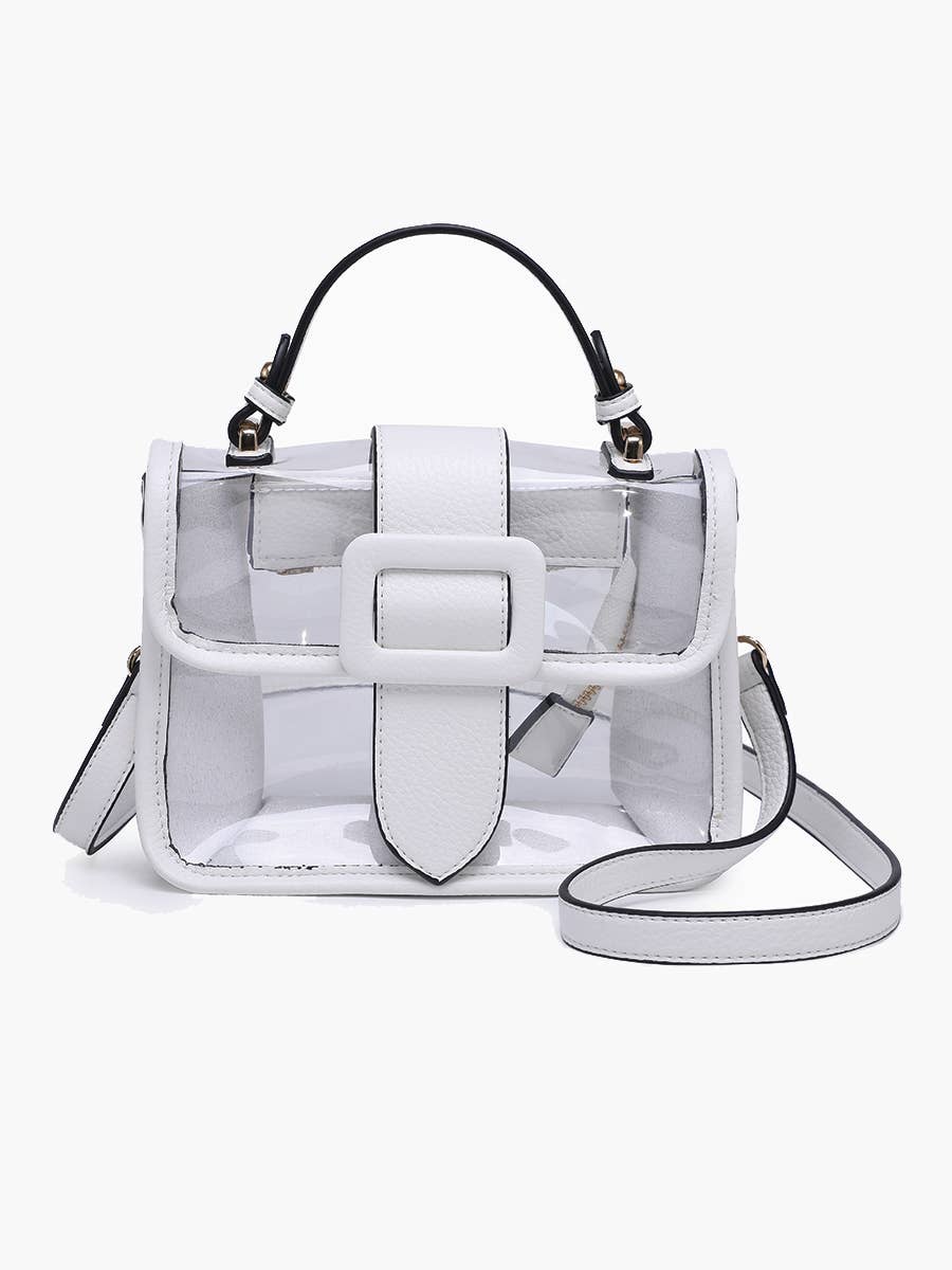 Jen & Co. - Wholesale Crossbody Bag - Women's - M2728 Toni Clear Flapover Crossbody Bag6