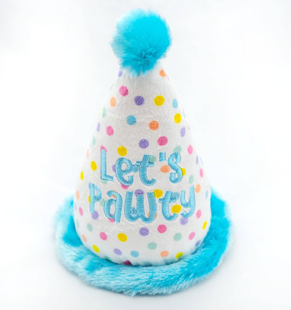 Pet Palette Distribution - Wholesale Pet Plush Toy - Dog - ThoozyPet Birthday Hat Blue Plush Dog Toy 7"1