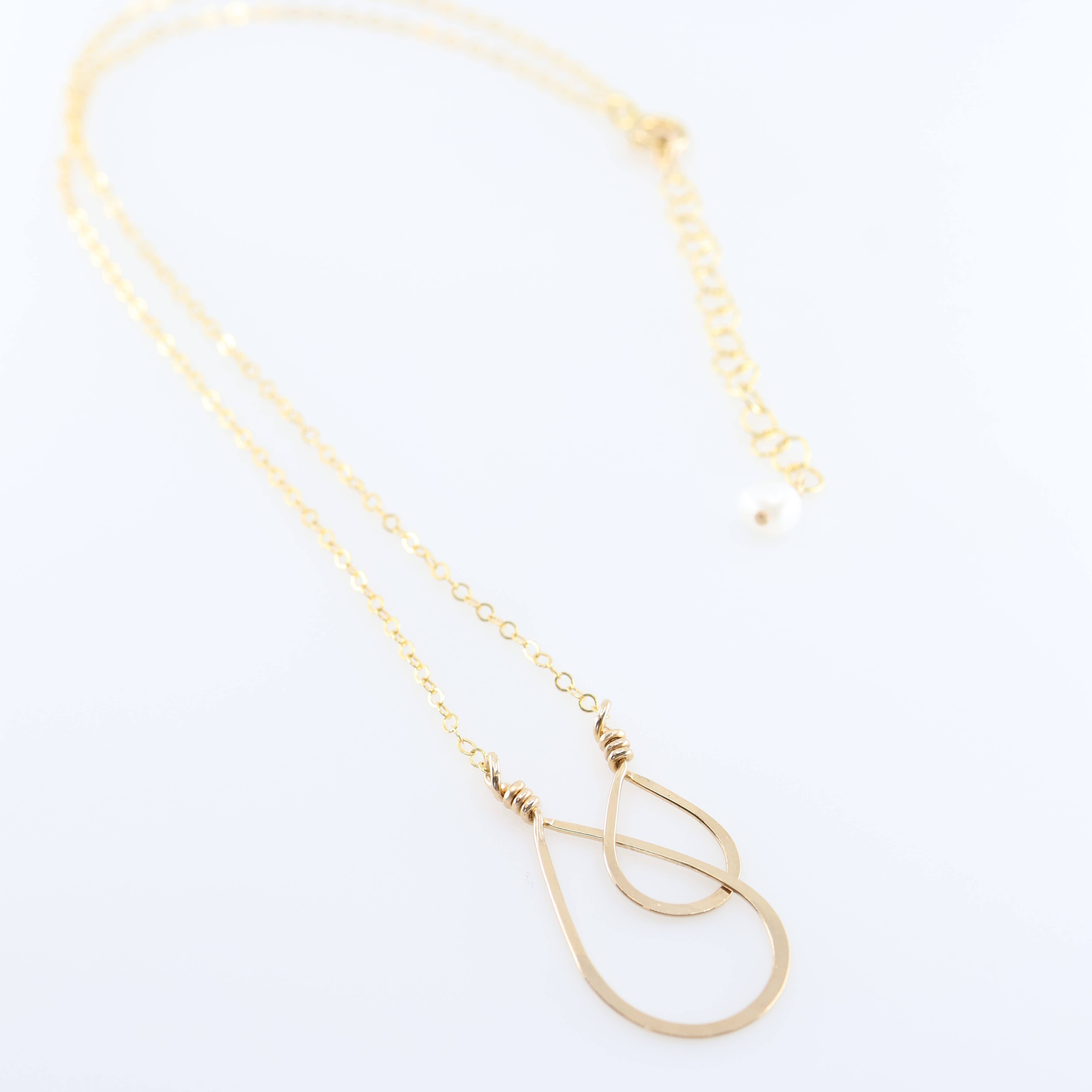 J. Mills Studio - Vente Colliers à pendentif - Collier en forme de double larme forgé, 2 tailles5