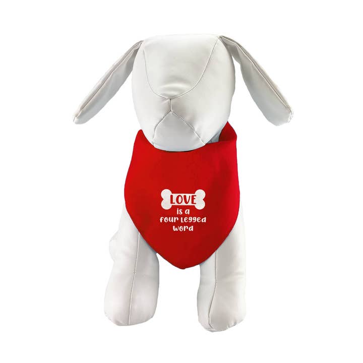 Sentimental Pet Bandana - "Love is a Four Legged Word" for wholesale by Dog & Me