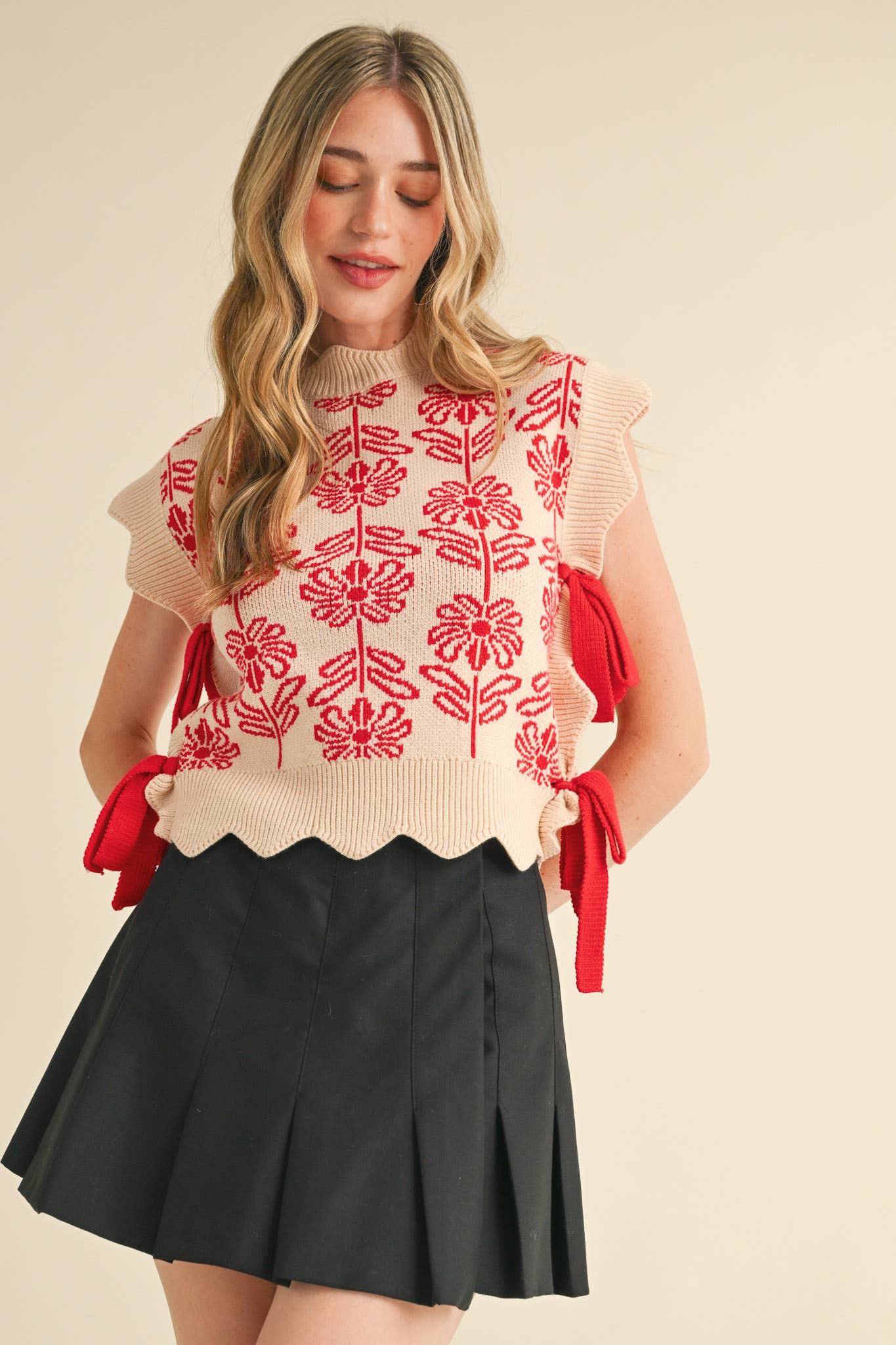 &MERCI – wholesale Tröjväst – Dam – MOCKNECK BLOMMIG TRÖJVÄST MSW1074314